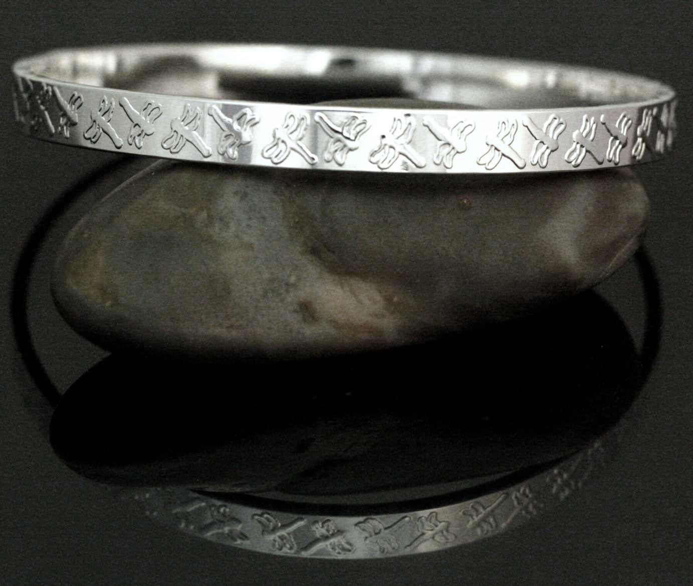 Dragonfly Silver Bangle