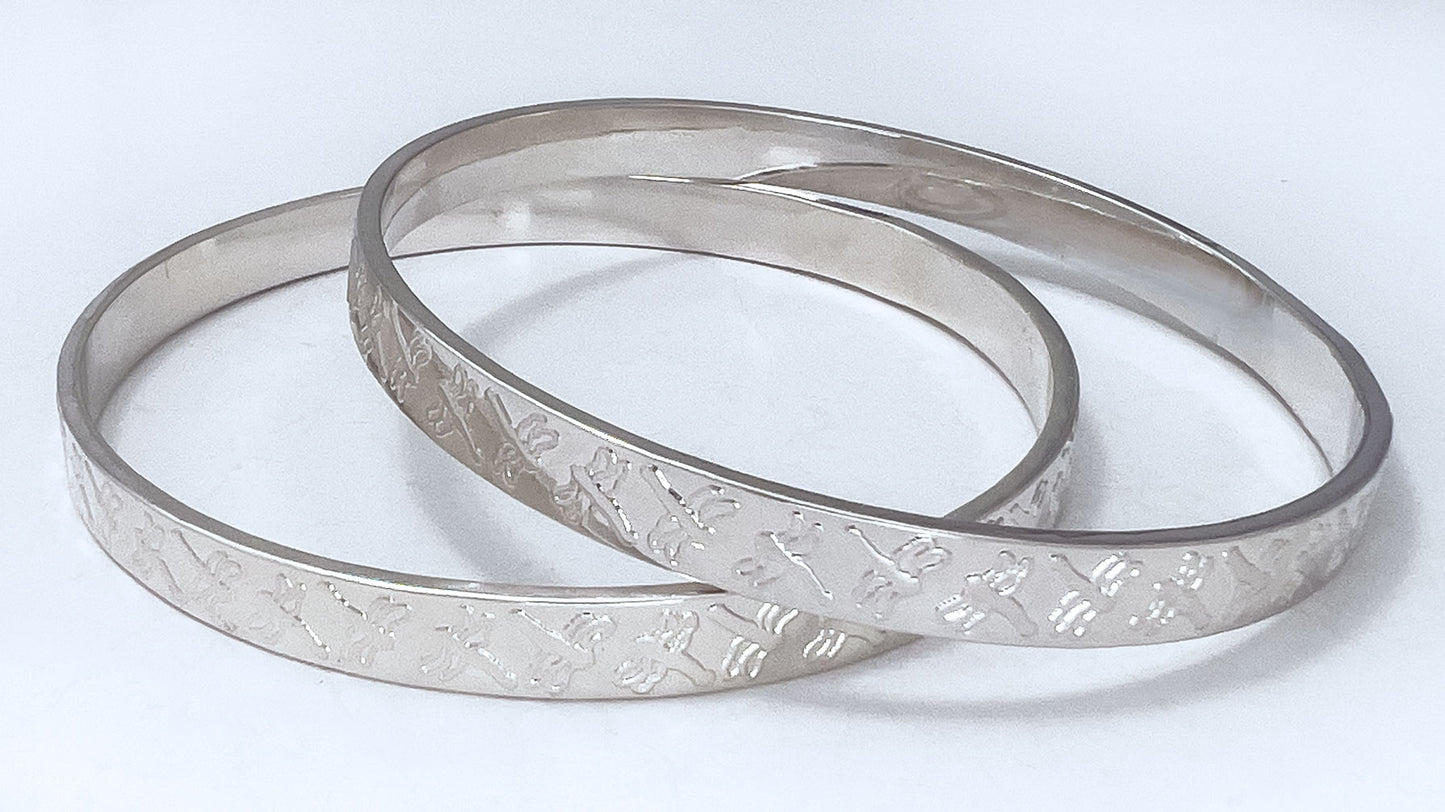 Dragonfly Silver Bangle
