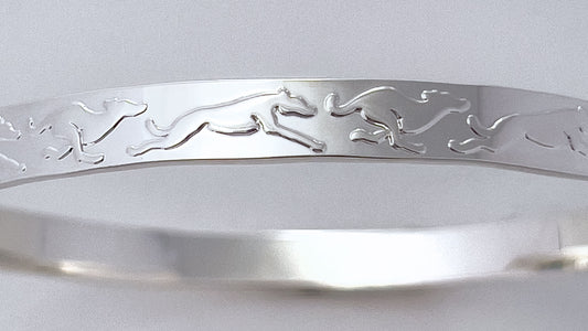 Dogs On The Run Silver Bangle