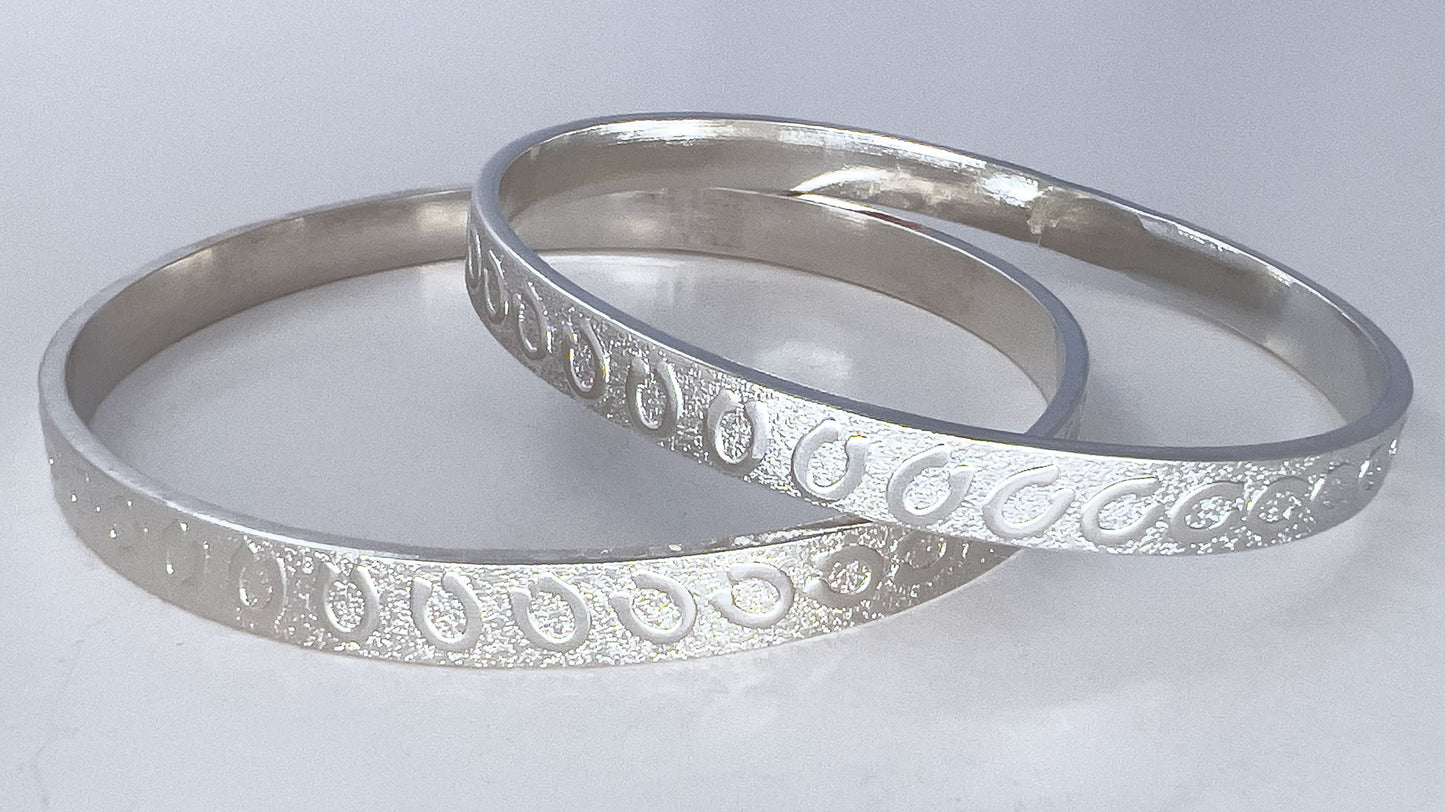 Horseshoes Silver Bangle