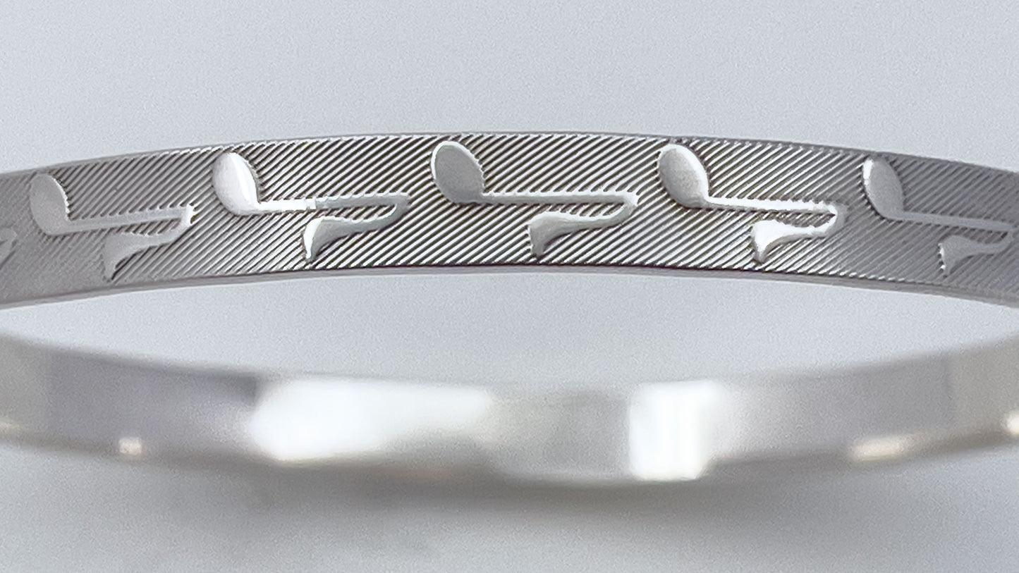Music Notes Silver Bangle