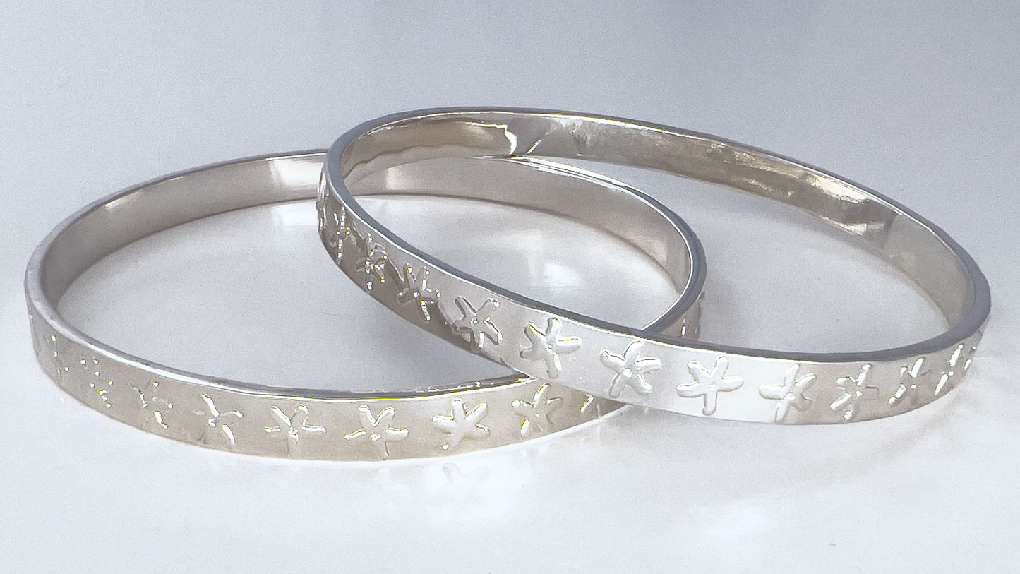 Starfish Silver Bangle