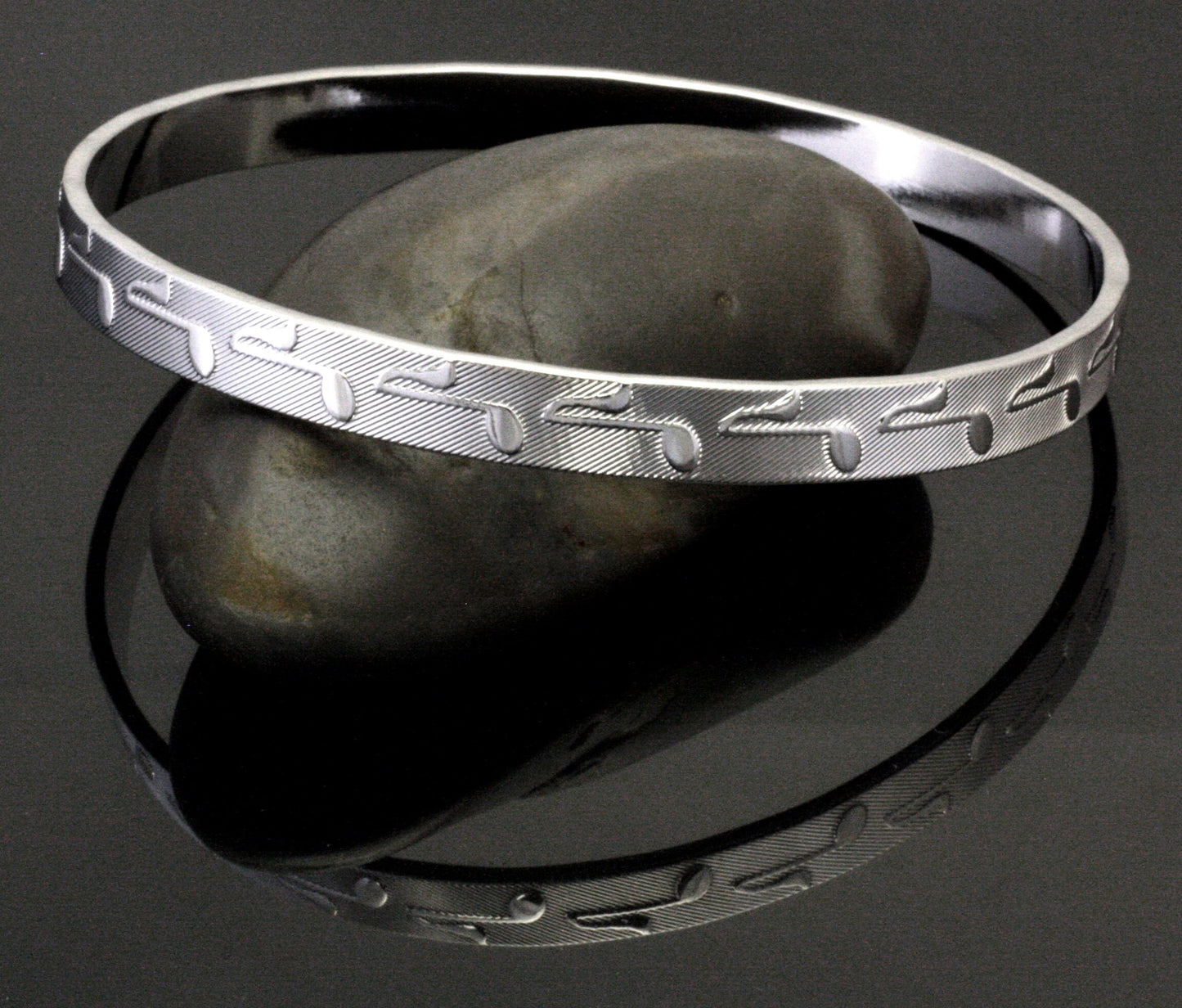 Music Notes Silver Bangle