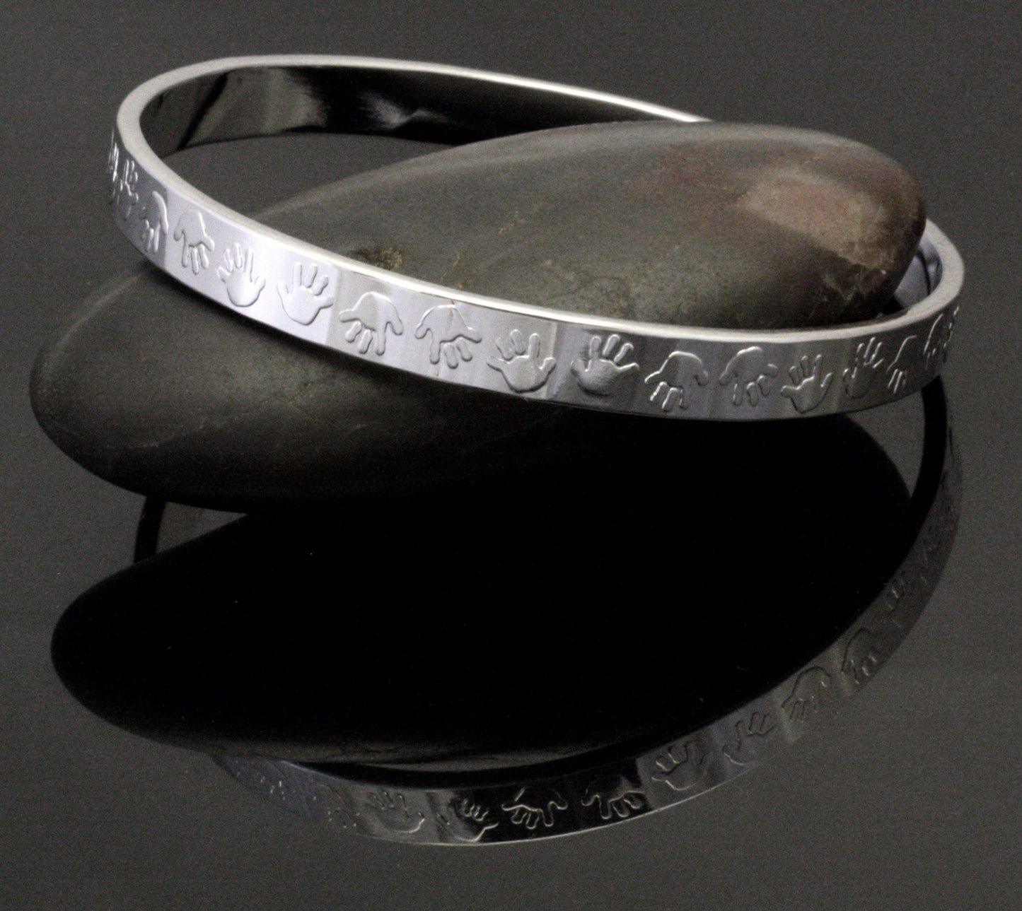 Tiny Hands Silver Bangle