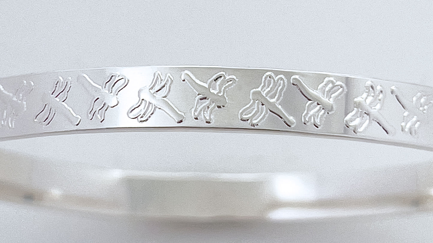 Dragonfly Silver Bangle