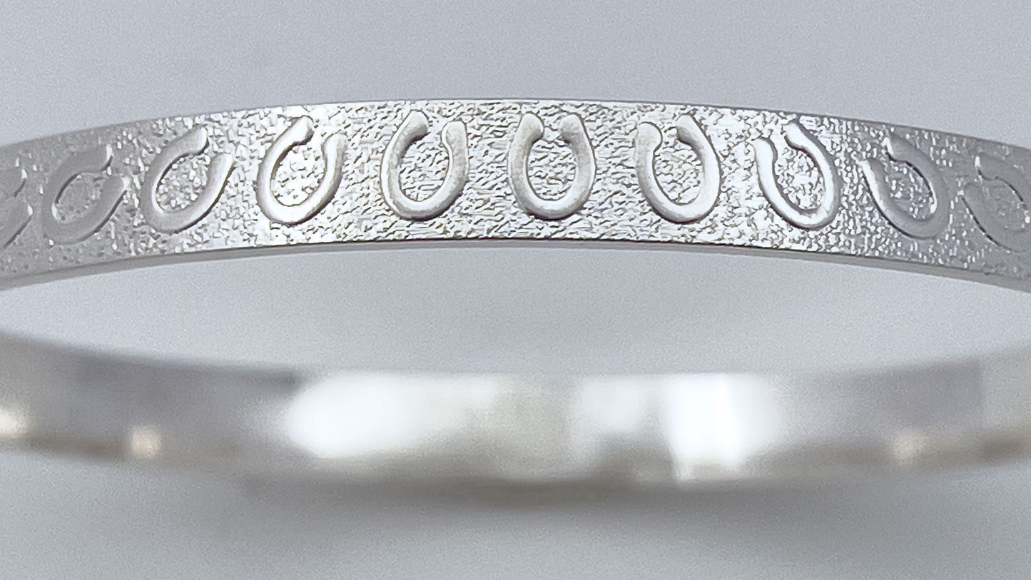 Horseshoes Silver Bangle