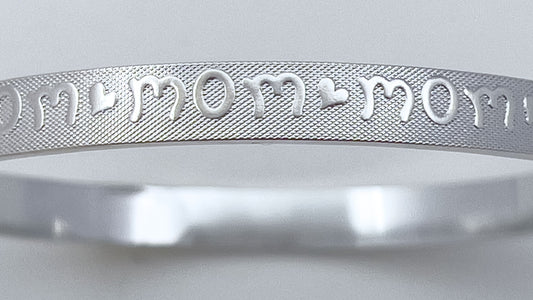 Mom Silver Bangle