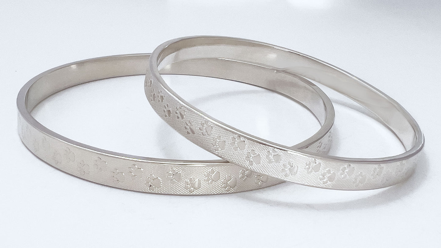 Paws Silver Bangle