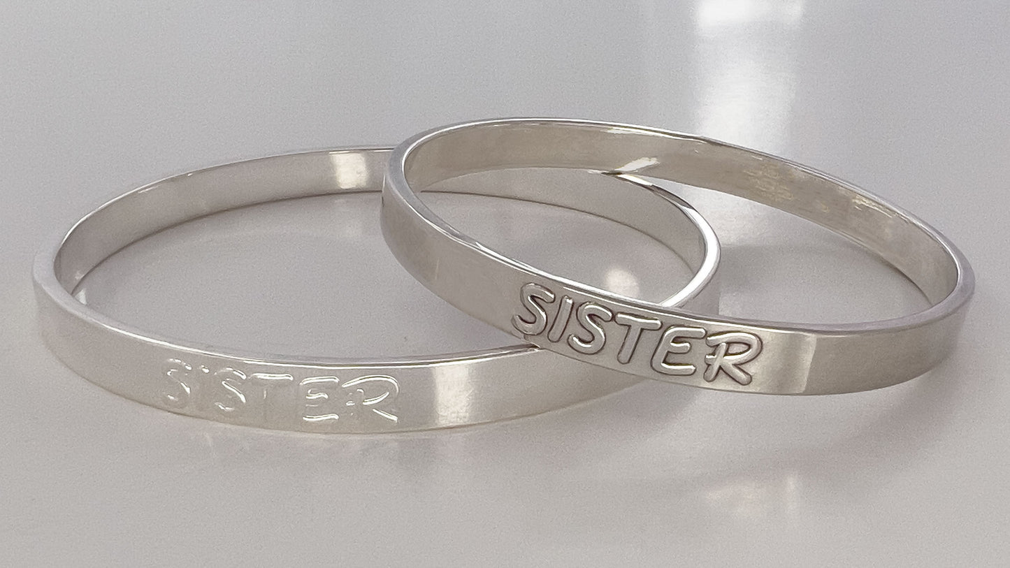 Sister Silver Bangle