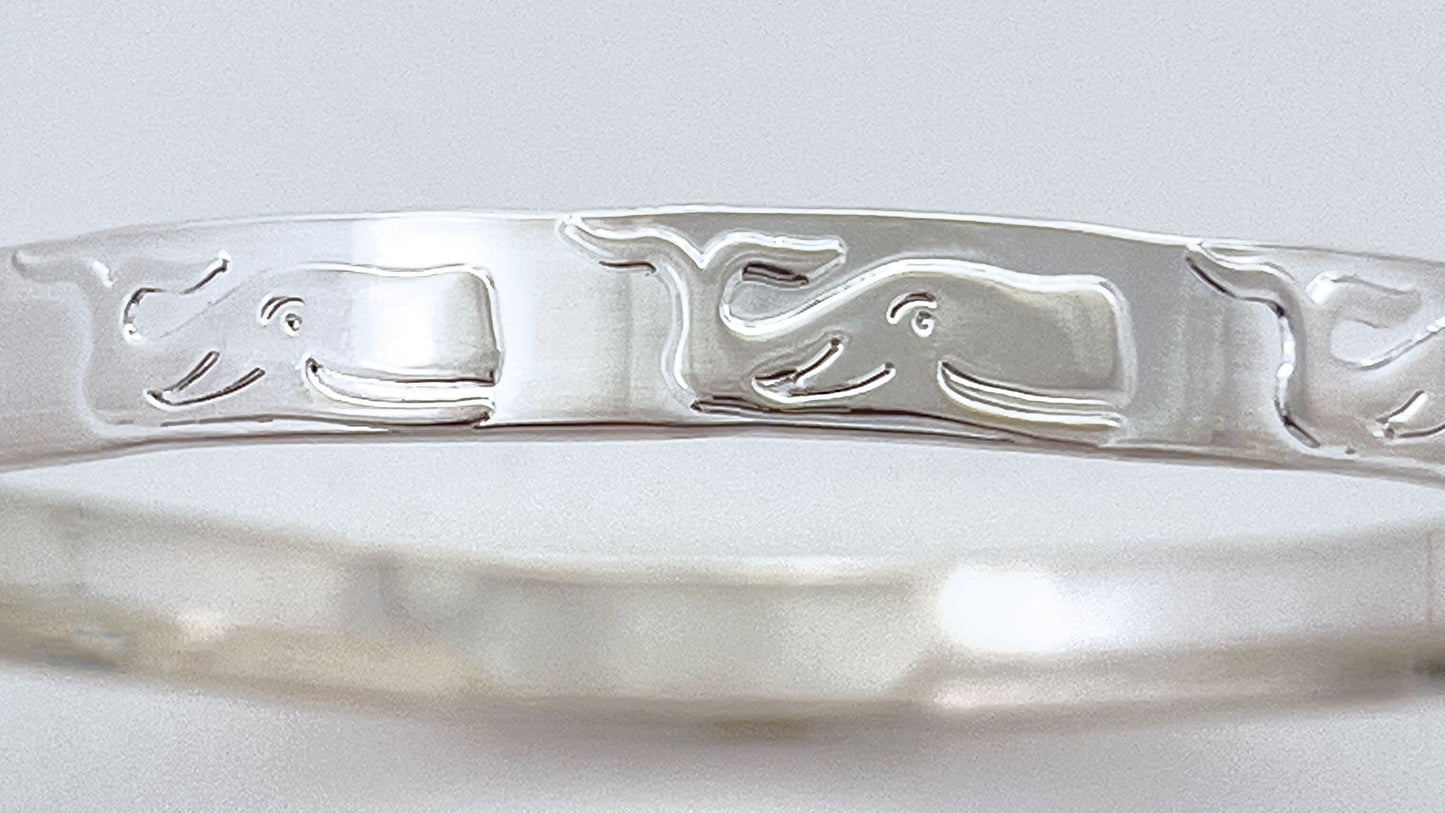 Whale Silver Bangle