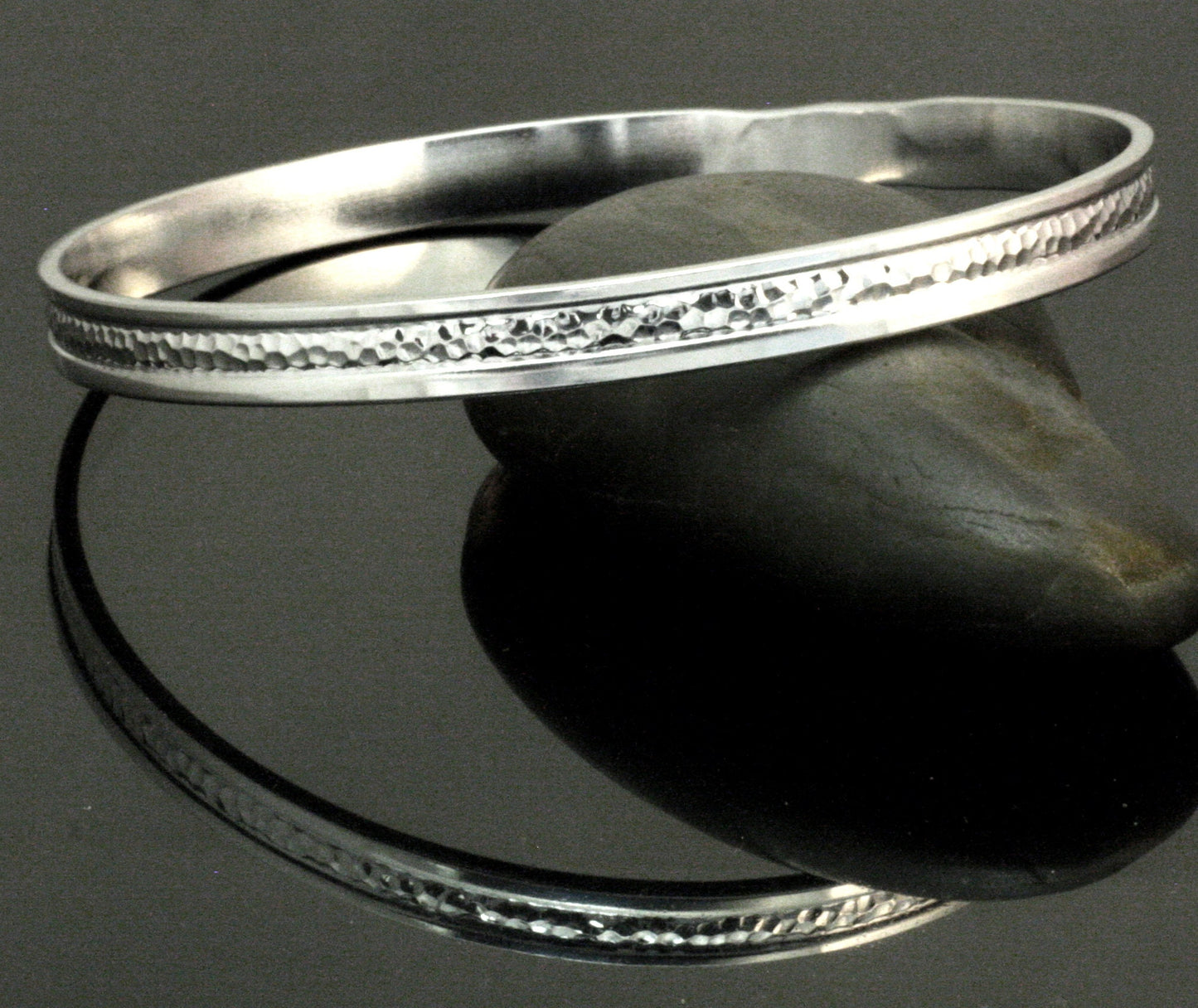 Hammered Inlay Bangle